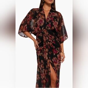 NWT Petal & Pup Audrina Floral Chiffon Midi Dress